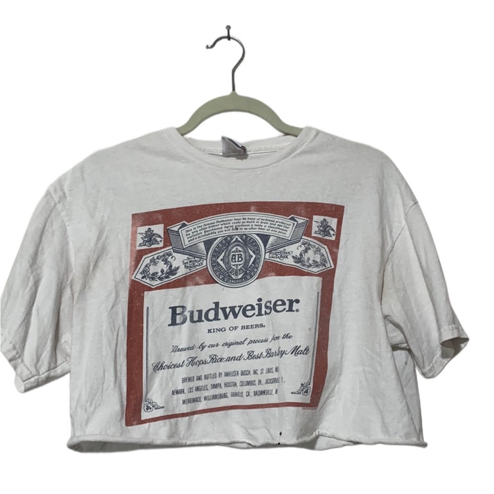 Junk Food Clothing White and Red Budweiser Tee